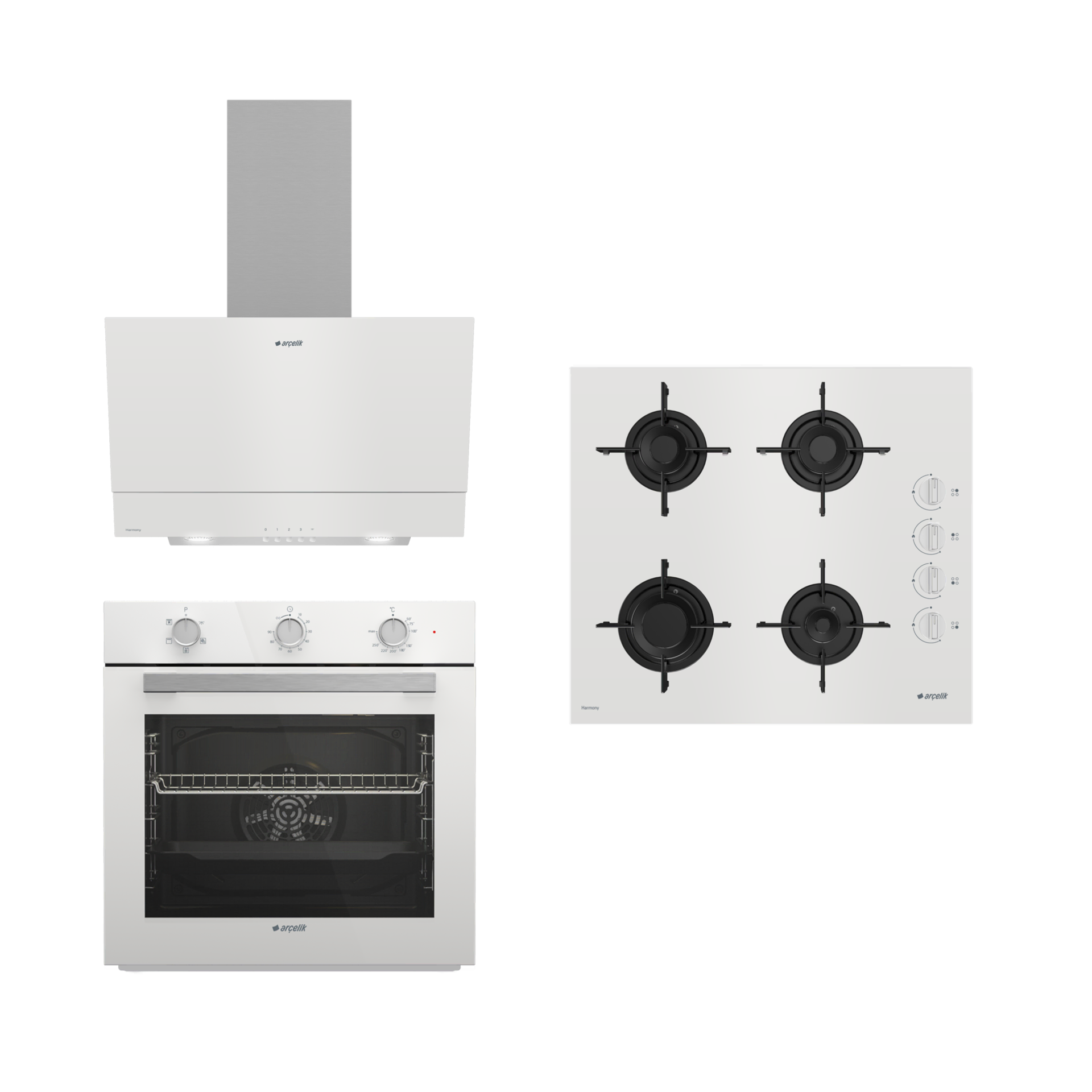 BEYAZ CAM HARMONİ ARÇELİK ANKASTRE SET (OCD T 601-1 EHB - AFC 220 HB - ADE 605 HB)