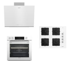 BEYAZ CAM BUHAR DESTEKLİ AFRY ARÇELİK ANKASTRE SET (OCD K 651 EB - AFC 361 B - ADE 606-2 B)